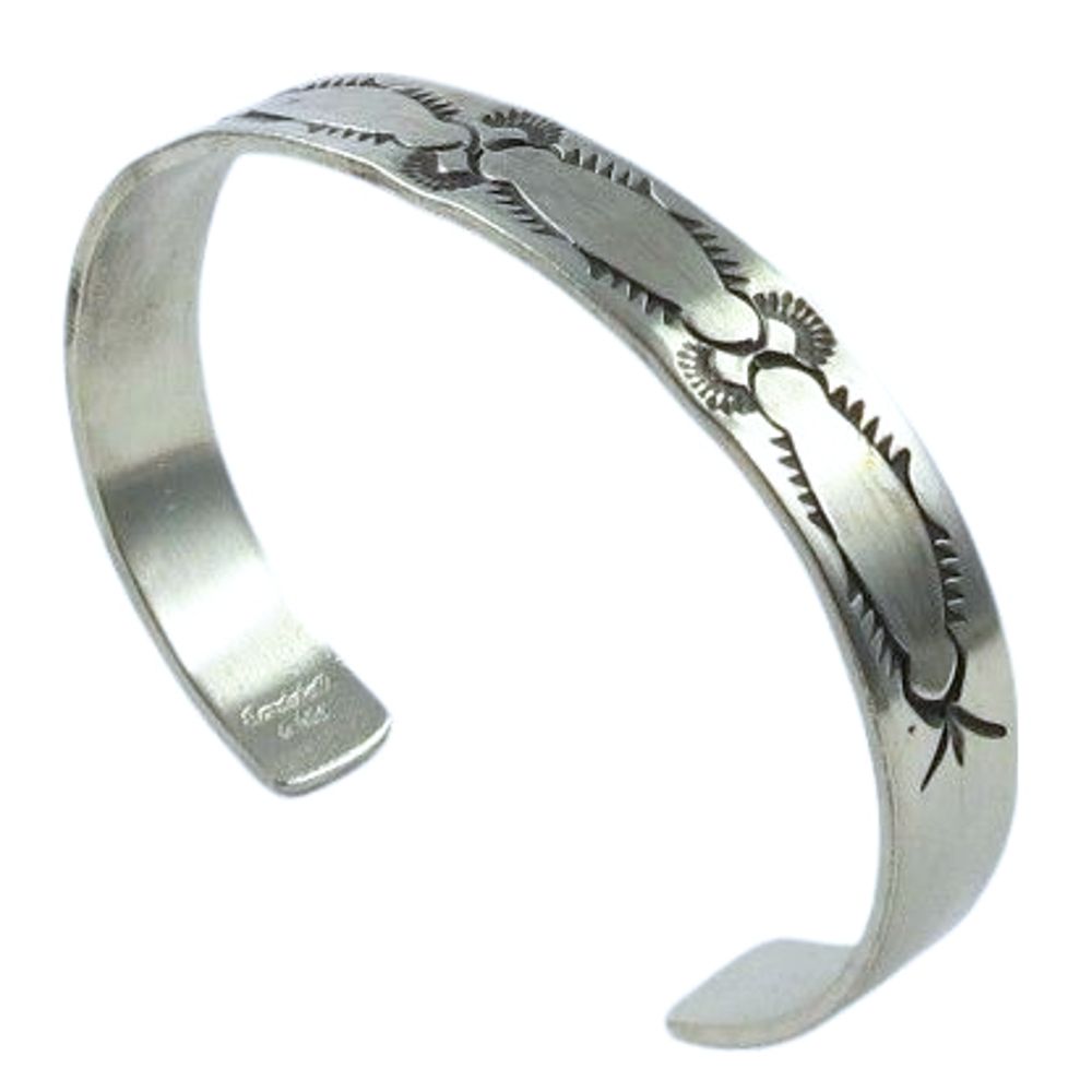 Indianerschmuck Armspange für Herren aus Sterling Silber - Gary Sandoval, mattiert III