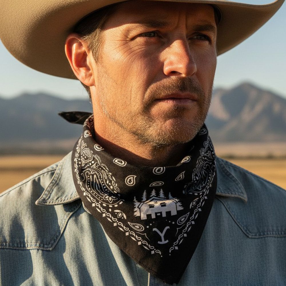 Bandana / Gesichtsschutz - Yellowstone, Schwarz