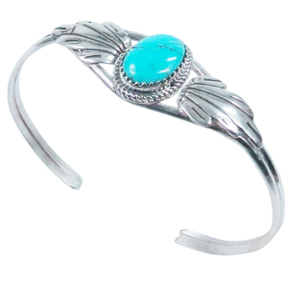 Indianerschmuck Armspange für Damen aus Sterling Silber - Jeanetee's Kingman Leave Bracelet