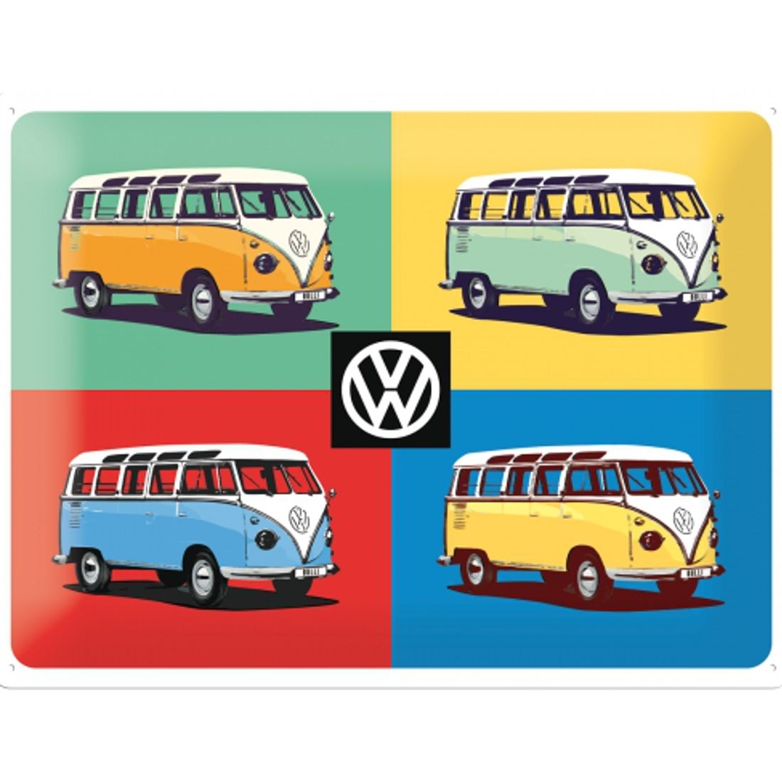 Blechschild - Hot Fifties - VW Bulli - Pop Art