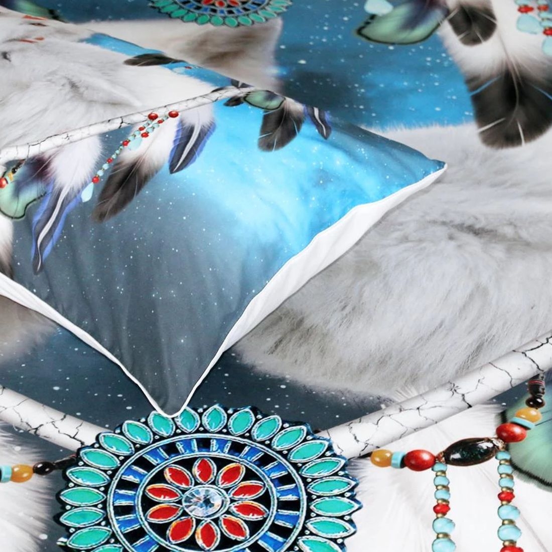Premium Bettwäsche-Set - Spirit Dreams - Dreamcatcher Wolves