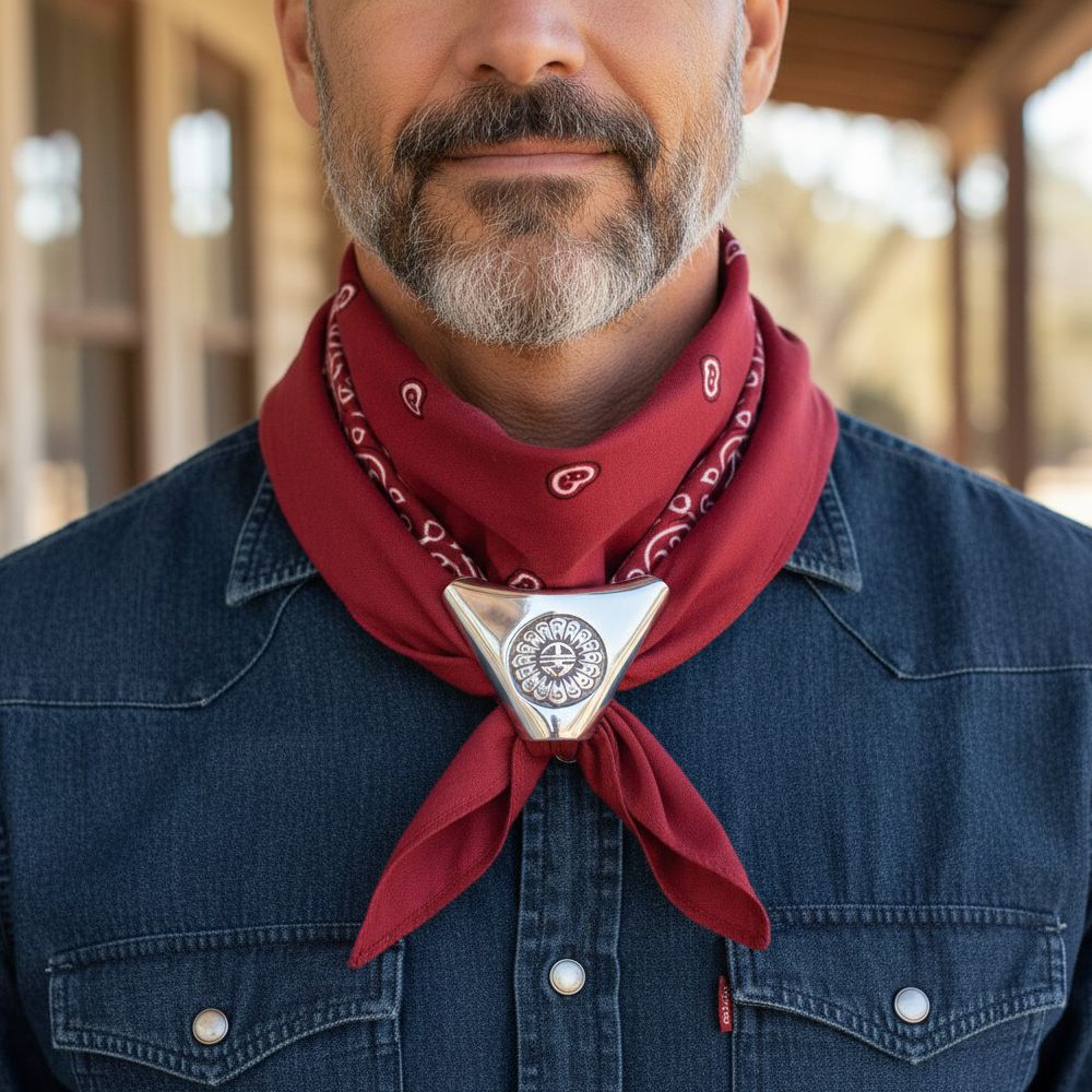 Indianerschmuck Tuchhalter aus Sterling Silber - Pawn Schmuck - Silver Sunface