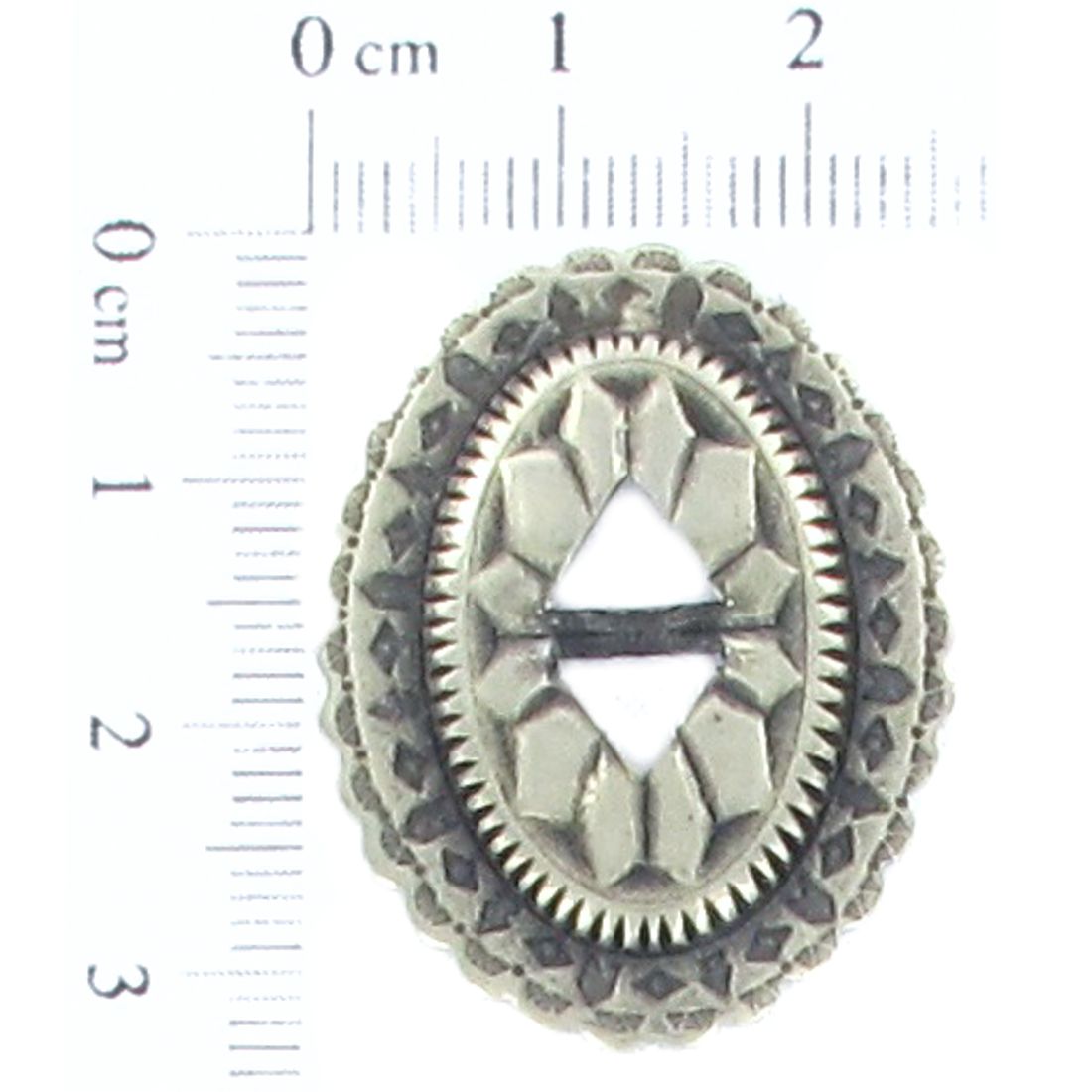 Zier-Concho - Western Concho - Oval - Silber - matt - klein II