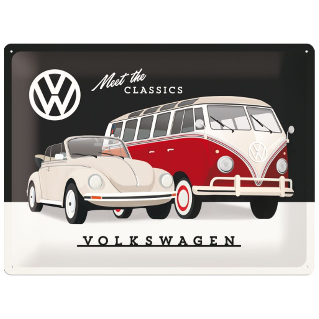 Blechschild - Hot Fifties - VW Bulli - Meet The Classics