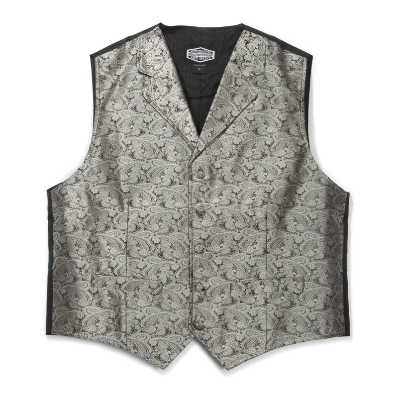 Reduziert - Old Style Paisley Weste, silber, Größe 3XL