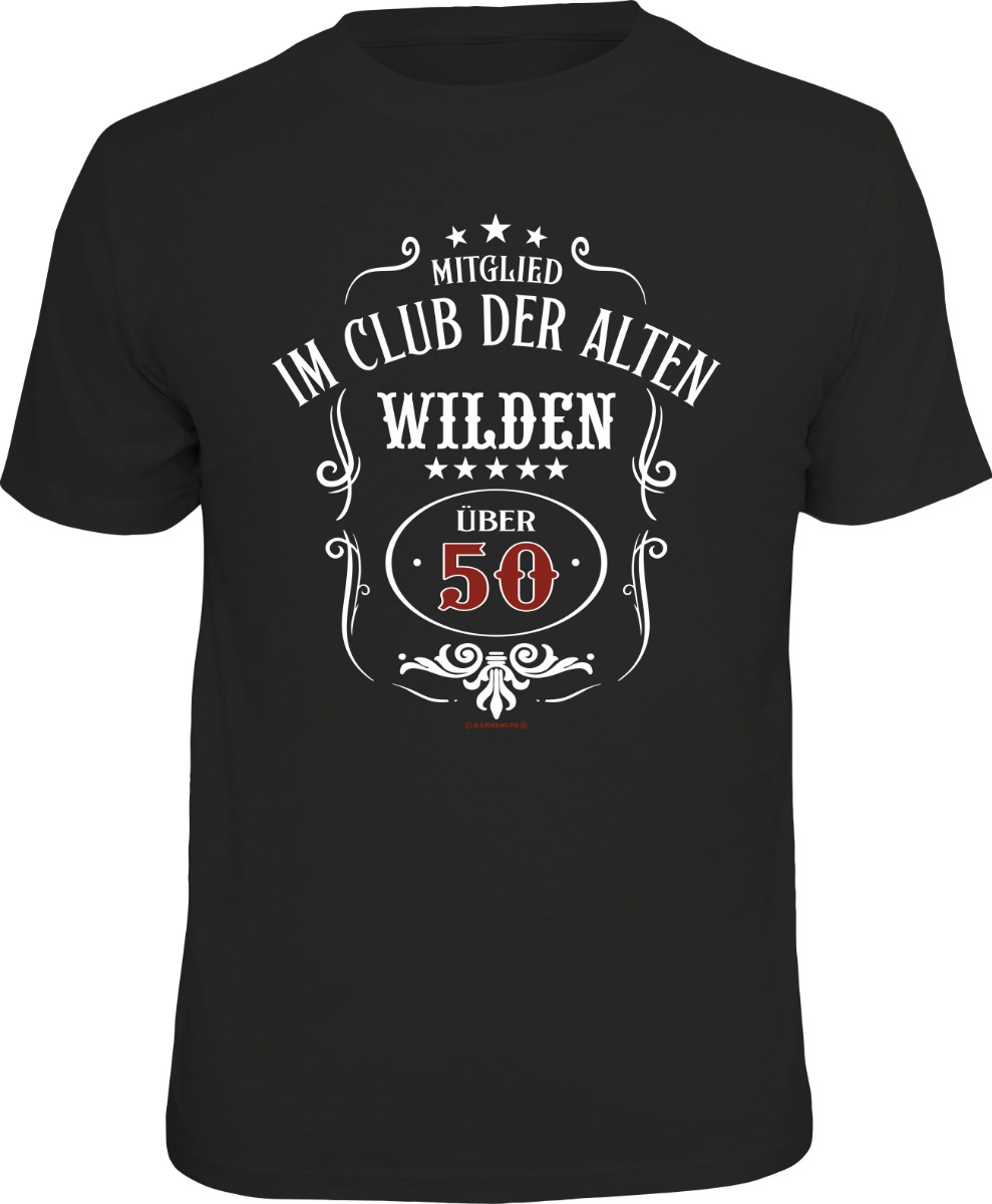"Mitglied im Club der alten Wilden über 70!" Fun T-Shirt mit Esprit zum 70. Geburtstag! 100& Baumwolle.