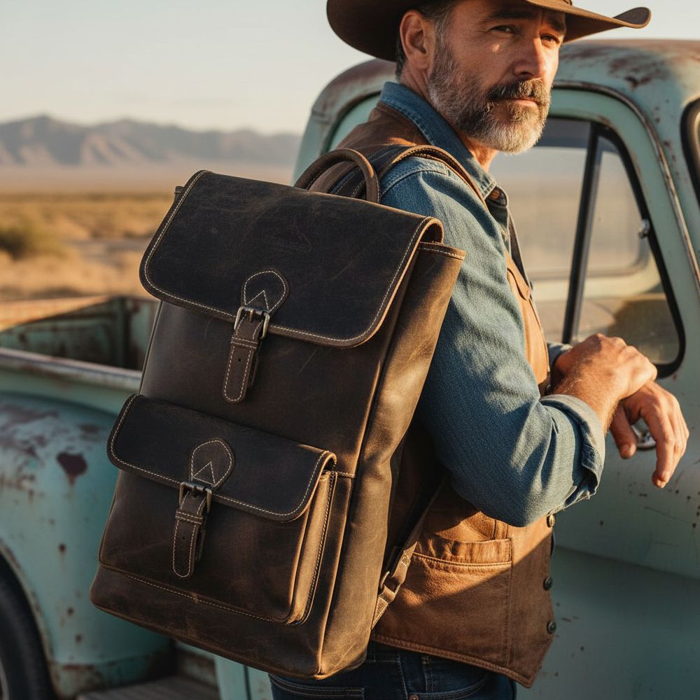 Ein-Riemen-Rucksack / Crossbody-Bag von Alpenleder - Scrambler, Old Havanna