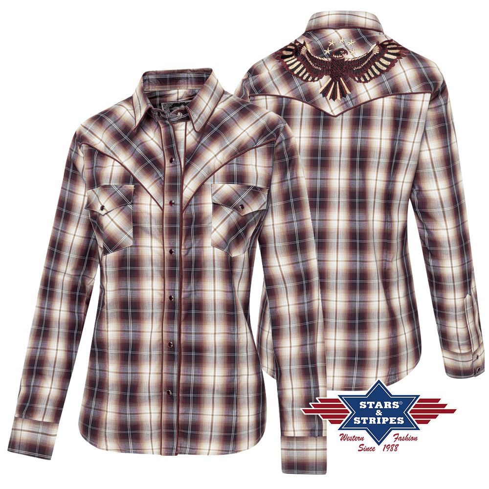 Westernbluse mit Adler-Bestickung - Harper