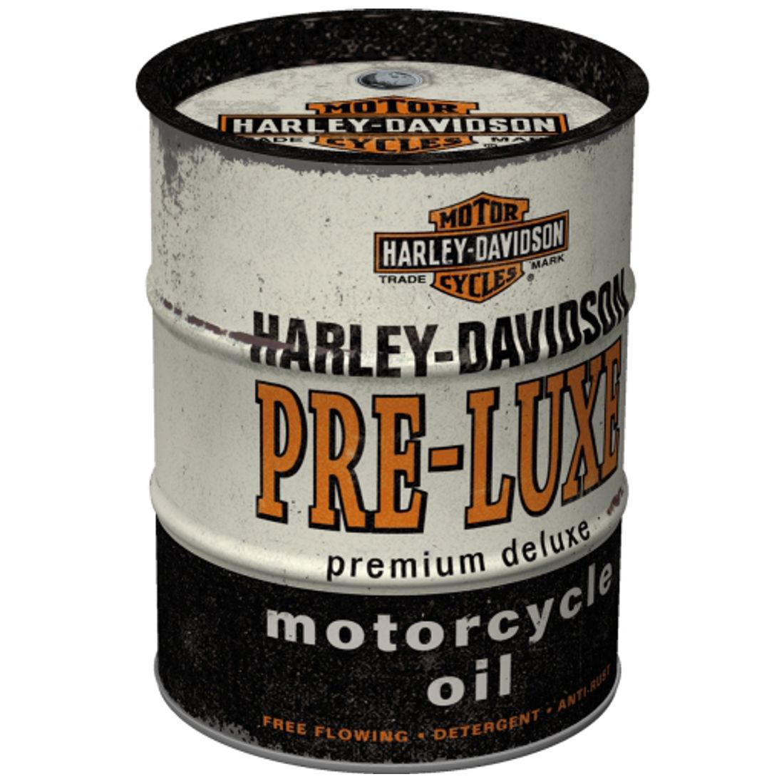 Ölfass-Spardose aus Stahlblech - Harley Davidson - Pre-Luxe Oil