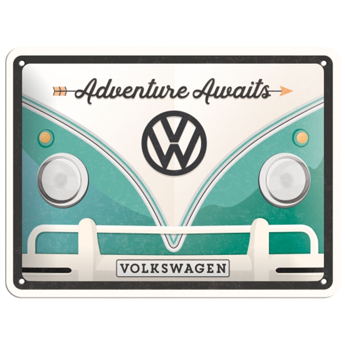 Blechschild - Hot Fifties - VW Bulli - Adventure Awaits