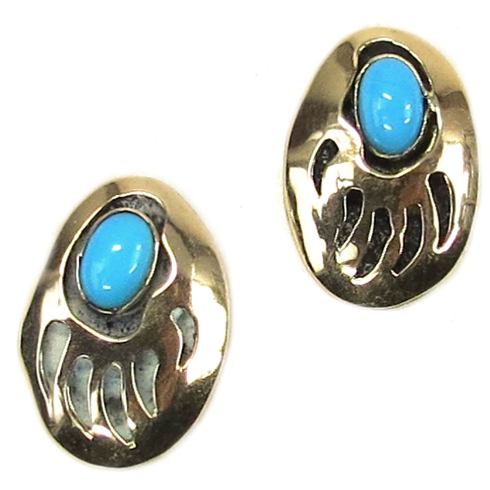 Ohrstecker aus 14 Karat Gold - Pawn-Schmuck - Mark Yazzie Golden Bear Paw