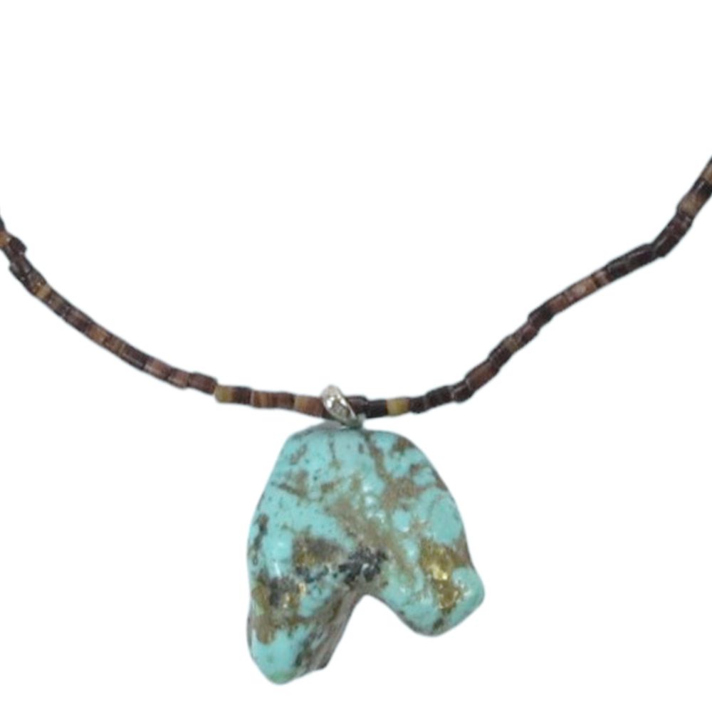 Indianerschmuck Kette - Blue Nugget Heishi