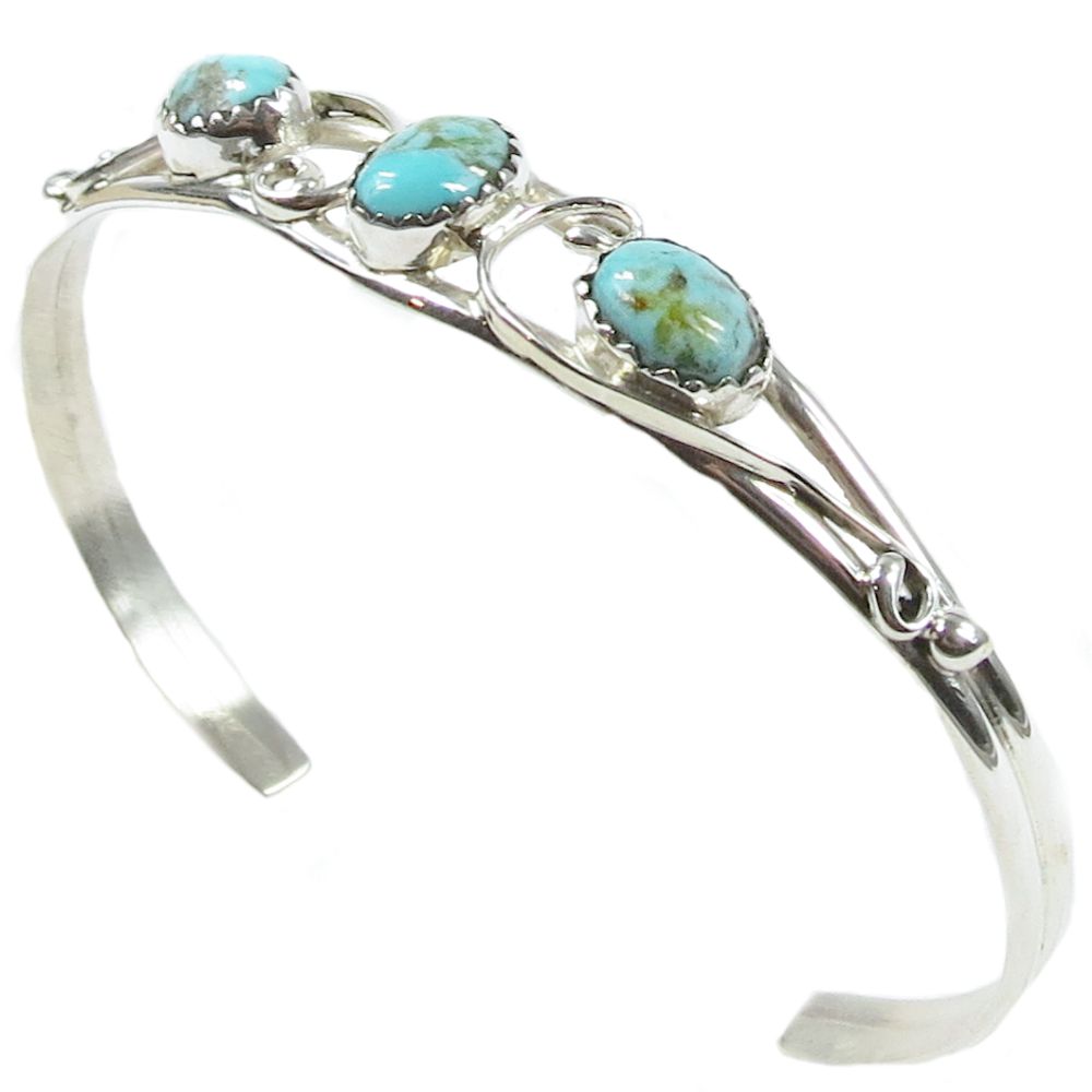 Indianerschmuck Armspange für Damen aus Sterling Silber - Blue Lagoon