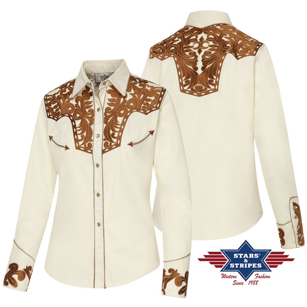Westernbluse Janice, bestickt