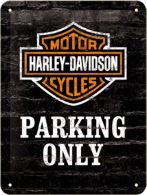 Blechschild - Harley Davidson Parking Only, mittel