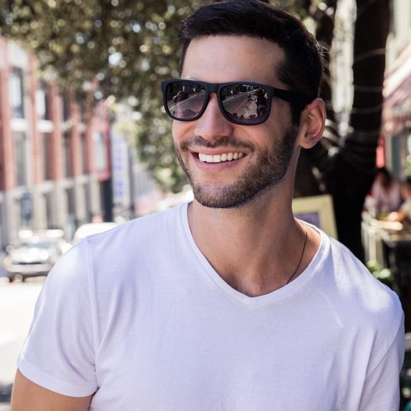 Wayfarer Sonnenbrille, schwarz