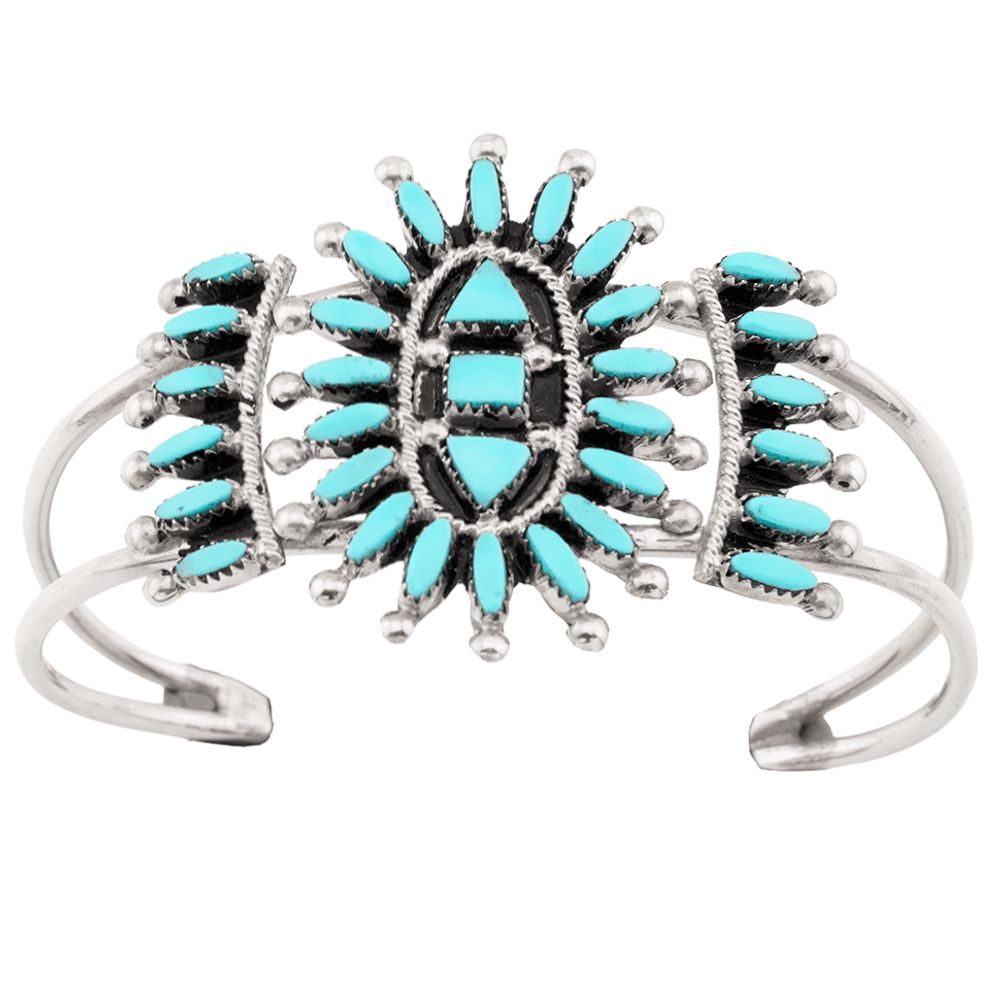 Armspange für Damen aus Sterling Silber - Premium Needlepoint Cluster Sun