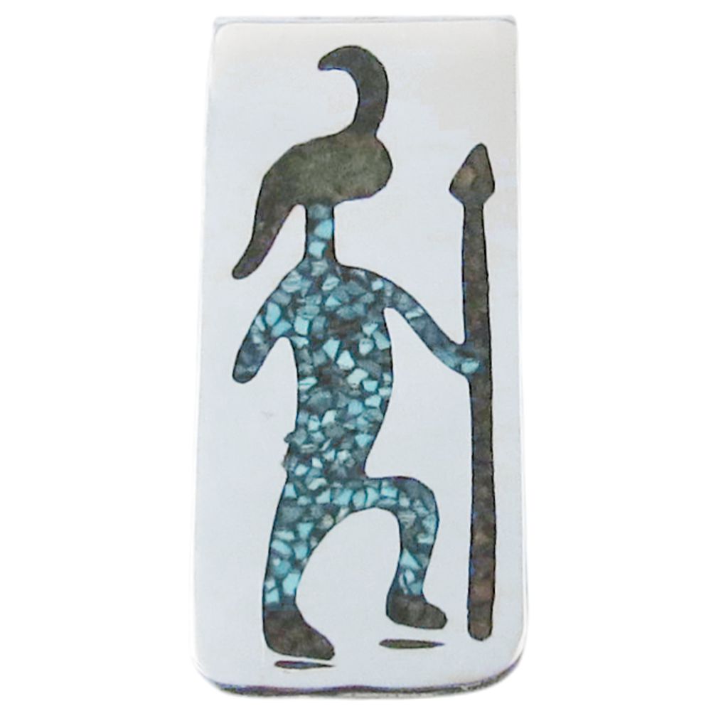 Geldscheinklammer aus Sterling Silber - Chip Inlay Kachina