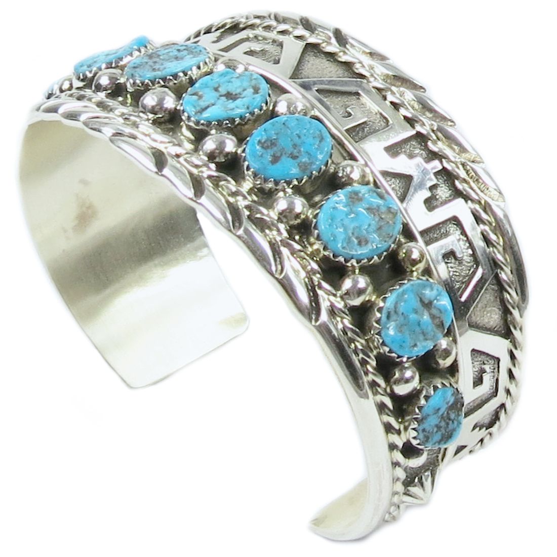 Indianerschmuck Armspange für Damen und Herren - Premium Kingman Turquoise