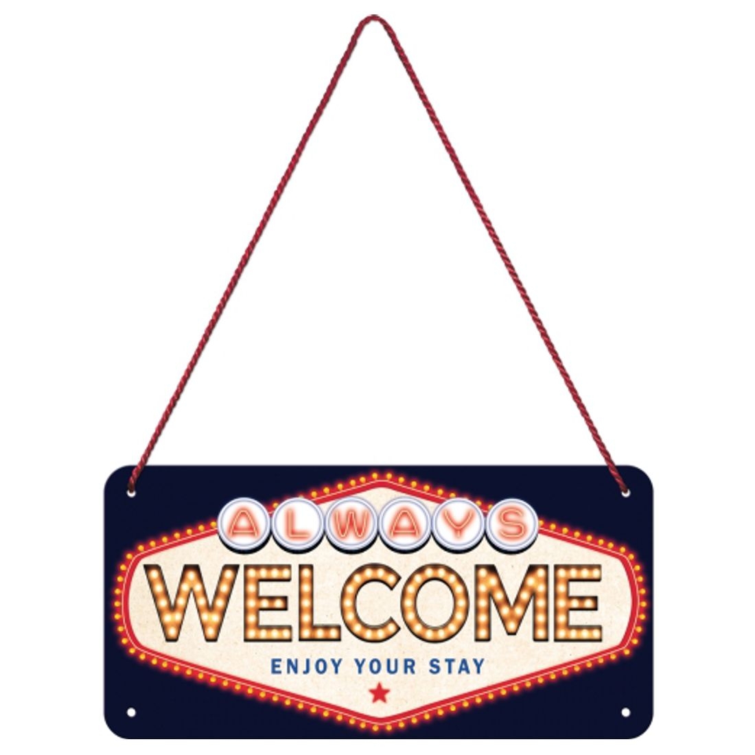 Blechschild zum Hängen - Hot Fifties - Welcome