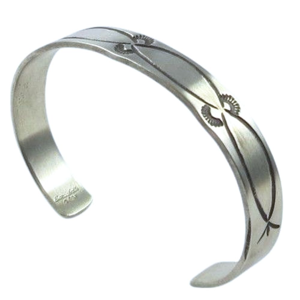 Indianerschmuck Armspange für Herren aus Sterling Silber - Gary Sandoval, mattiert II
