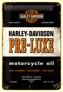 Blechschild - Harley Davidson Pre-Luxe Oil 