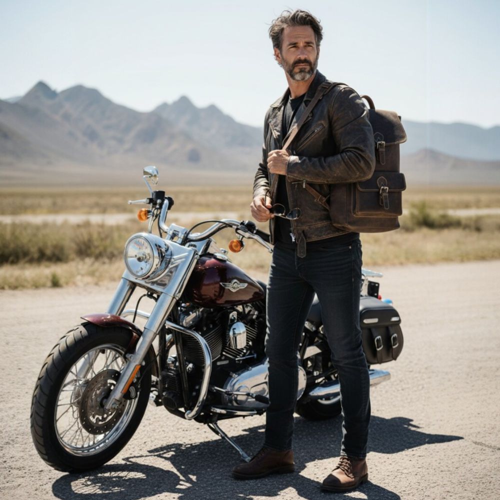 Ein-Riemen-Rucksack / Crossbody-Bag von Alpenleder - Scrambler, Old Havanna