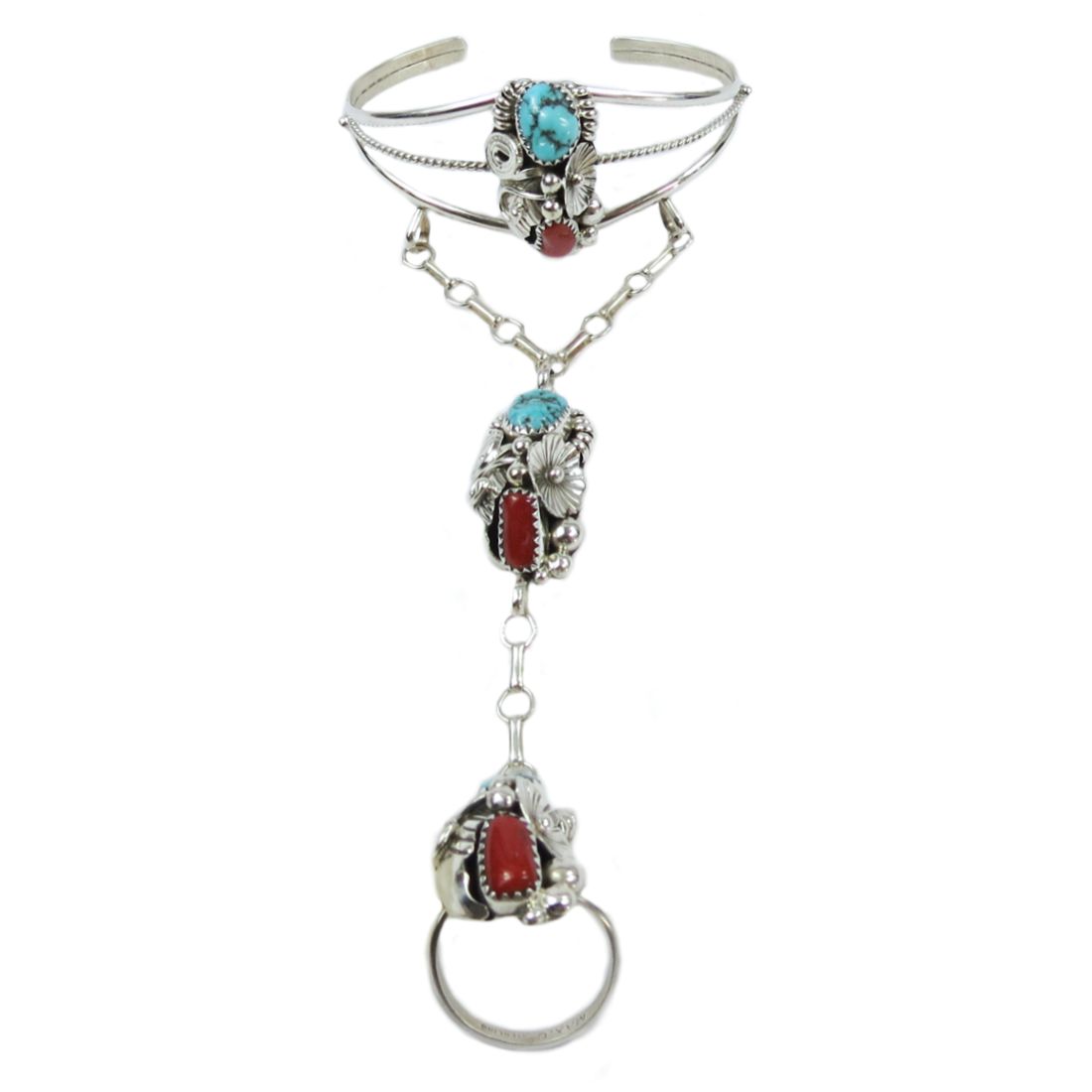 Indianerschmuck Sklavenarmband - Premium Kingman, Größe 8