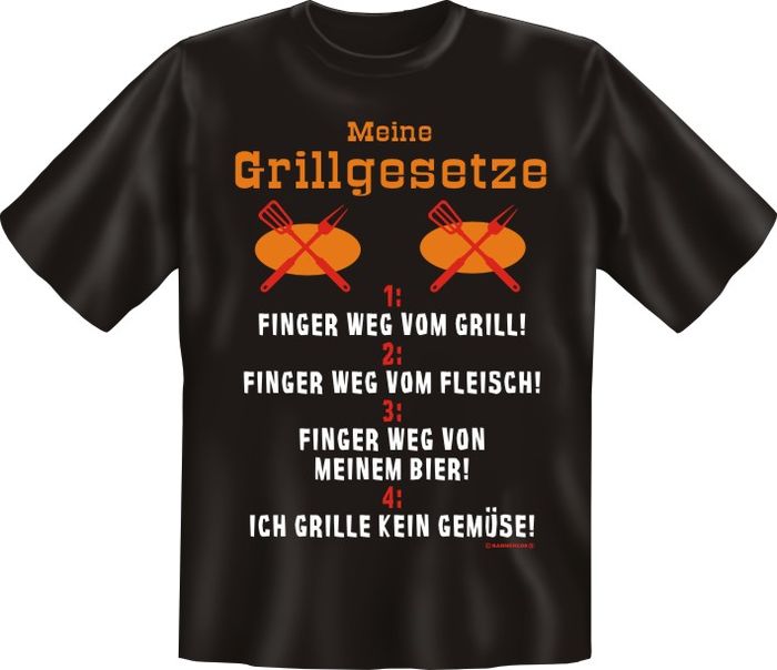 Fun T-Shirt - Grillen - Meine Grillgesetze