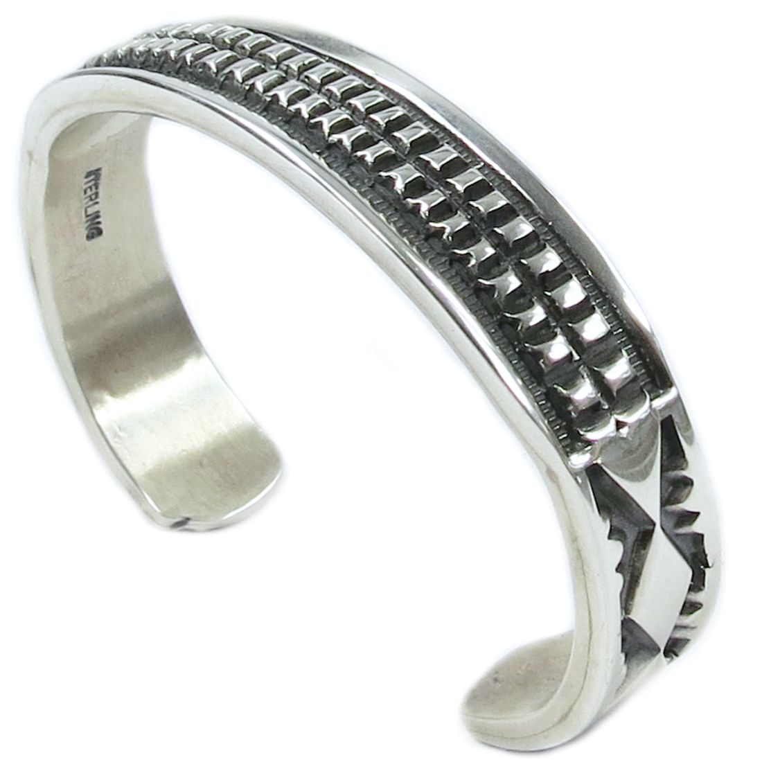 Indianerschmuck Armspange Herren aus Sterling Silber - Jerrold Tahe II